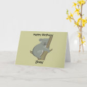 Carte d'anniversaire Koala pour enfant personnalis (Fleur jaune)