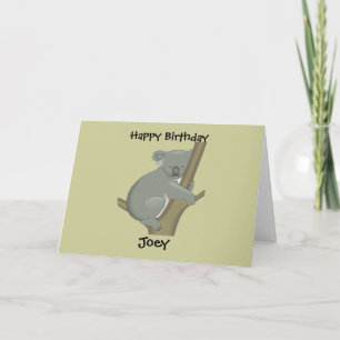 Carte d'anniversaire Koala pour enfant personnalis