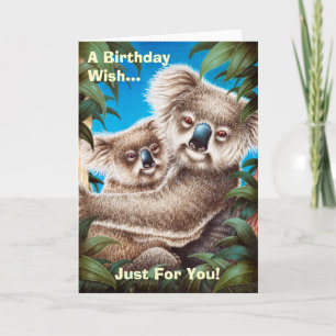 Carte d'anniversaire Koalas