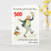Carte d'anniversaire "La vie dans vos années" 100e (Fleur jaune)