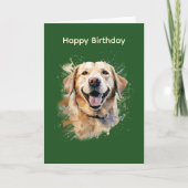 Carte d'anniversaire Labrador jaune joyeux (Devant)