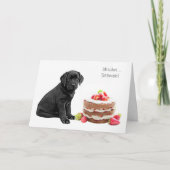 Carte d'anniversaire Labrador noir - Anniversaire (Devant)