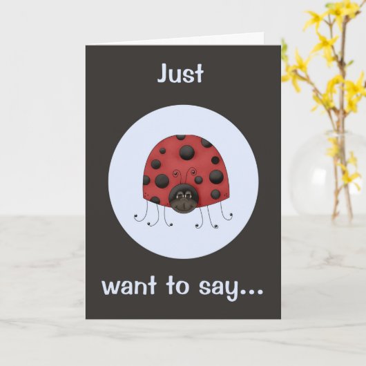 Carte d'anniversaire Lady Bug (Fleur jaune)