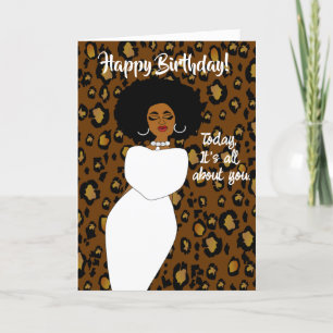 Carte d'anniversaire Lady Leopard d'Amérique afric