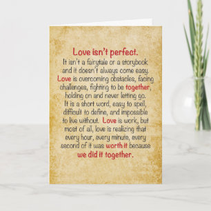 Carte d'anniversaire L'amour n'est pas parfait