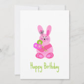 Carte d'anniversaire lapin avec fleurs (Devant)