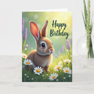 Carte d'anniversaire Lapin Doré