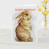 Carte d'anniversaire lapin lapin (Fleur jaune)