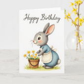 Carte d'anniversaire Lapins Daisy (Fleur jaune)