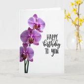 Carte d'anniversaire lavande (Fleur jaune)
