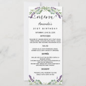 Carte d'anniversaire lavande violette eucalyptus (Devant)