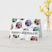 Carte d'anniversaire (le football) (Fleur jaune)