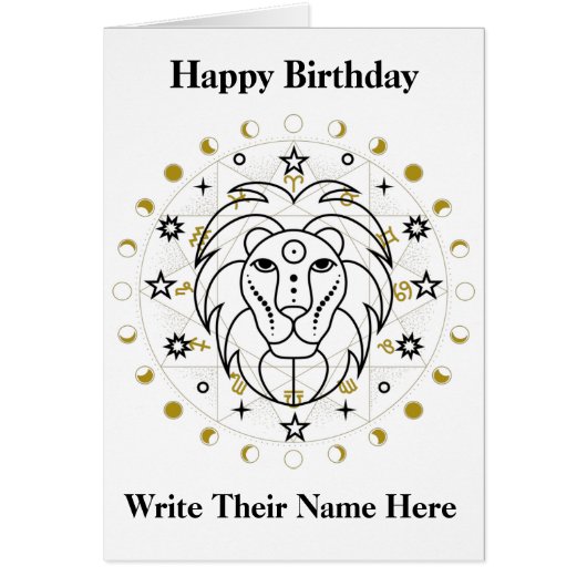 Carte d'anniversaire Leo Astrology du 23 juillet a (Devant)