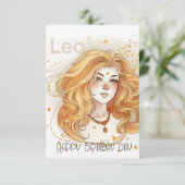 Carte d'anniversaire Leo fille (Debout devant)