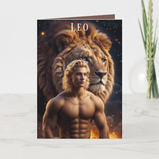 Carte d'anniversaire Leo Male (Devant)
