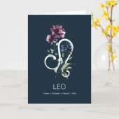 Carte d'anniversaire Leo moderne Floral Zodiac Sta (Fleur jaune)