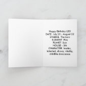 Carte d'anniversaire Leo Zodiac (Intérieur)