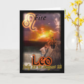 Carte d'anniversaire Leo Zodiac (Fleur jaune)