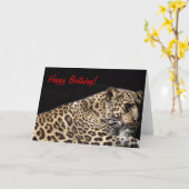 Carte d'anniversaire Leopard (Fleur jaune)