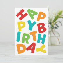 Carte d'anniversaire - Lettres embrouillées
