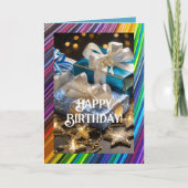 Carte d'anniversaire LGBTQ, carte de voeux pliée d (Devant)