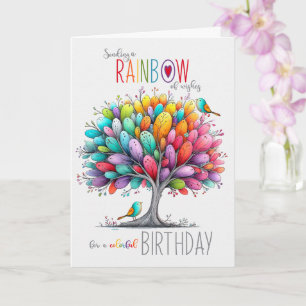 Carte d'anniversaire LGBTQ Drapeau arc-en-ciel col