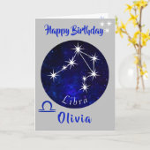 Carte d'anniversaire Libra Horoscope (Fleur jaune)