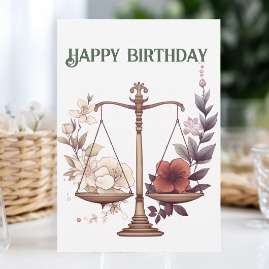 Carte d'anniversaire Libra zodiac