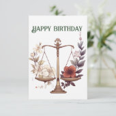 Carte d'anniversaire Libra zodiac (Debout devant)
