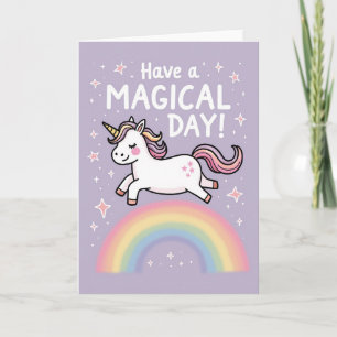 Carte d'anniversaire Licorne Arc-en-ciel