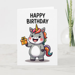 Carte d'anniversaire Licorne Arc-en-ciel