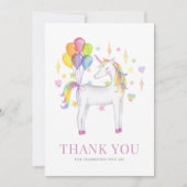 Carte d'anniversaire licorne arc-en-ciel couleur a (Devant)