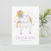 Carte d'anniversaire licorne arc-en-ciel couleur a (Debout devant)