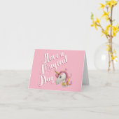 Carte d'anniversaire Licorne - Passez une journée (Fleur jaune)