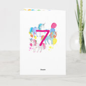 Carte d'anniversaire licorne pour une fille de 7 a (Dos)