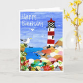 Carte d'anniversaire 'Lighthouse' (Fleur jaune)