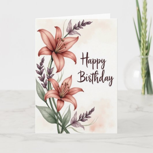 Carte d'anniversaire Lily Blossom (Devant)