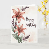 Carte d'anniversaire Lily Blossom (Fleur jaune)