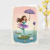 Carte d'anniversaire Lily gracieuse (Fleur jaune)