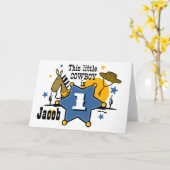 Carte d'anniversaire Little Cowboy 1er (Fleur jaune)