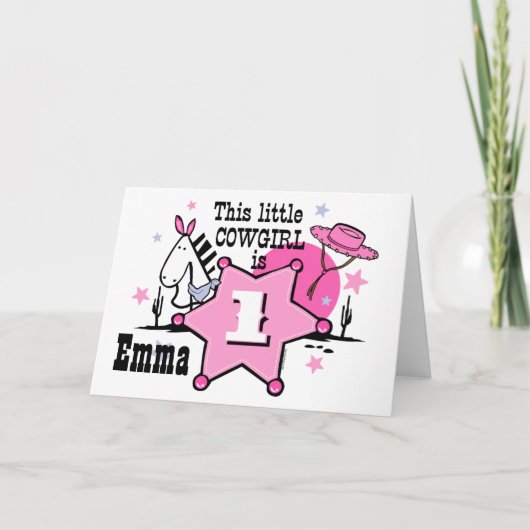 Carte d'anniversaire Little Cowgirl 1st (Devant)