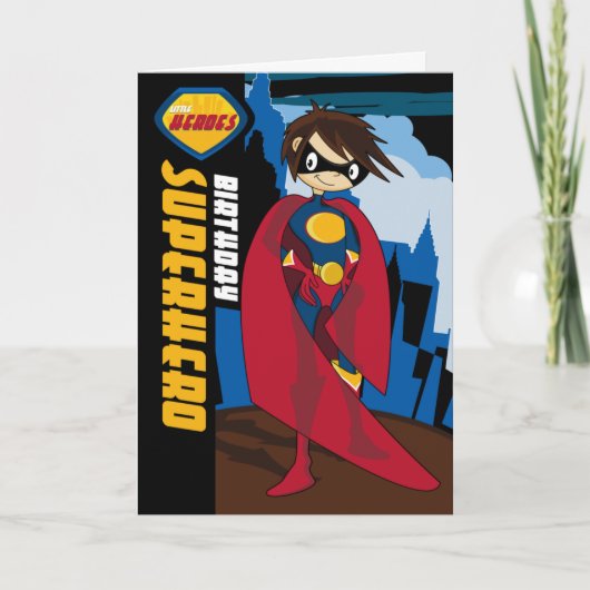 Carte d'anniversaire Little Heroes Superhero (Devant)
