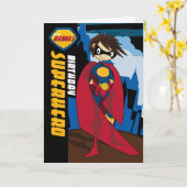 Carte d'anniversaire Little Heroes Superhero (Fleur jaune)