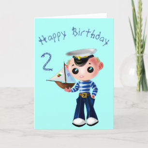 Carte d'anniversaire Little Sailor - Personnalisée