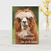 Carte d'anniversaire Llama Alpaca No Prob-llama (Fleur jaune)