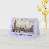 Carte d'anniversaire - Londres, Chambres du Parlem (Fleur jaune)