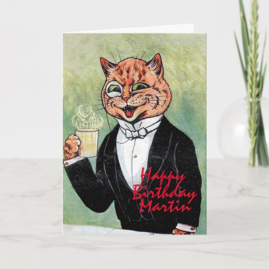 Carte d'anniversaire Louis Wain Cat pour homme per (Devant)