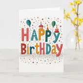 Carte d'anniversaire ludique (Fleur jaune)