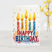 Carte d'anniversaire lumineuse festive (Fleur jaune)