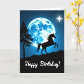 Carte d'anniversaire Lune Azurée (Fleur jaune)